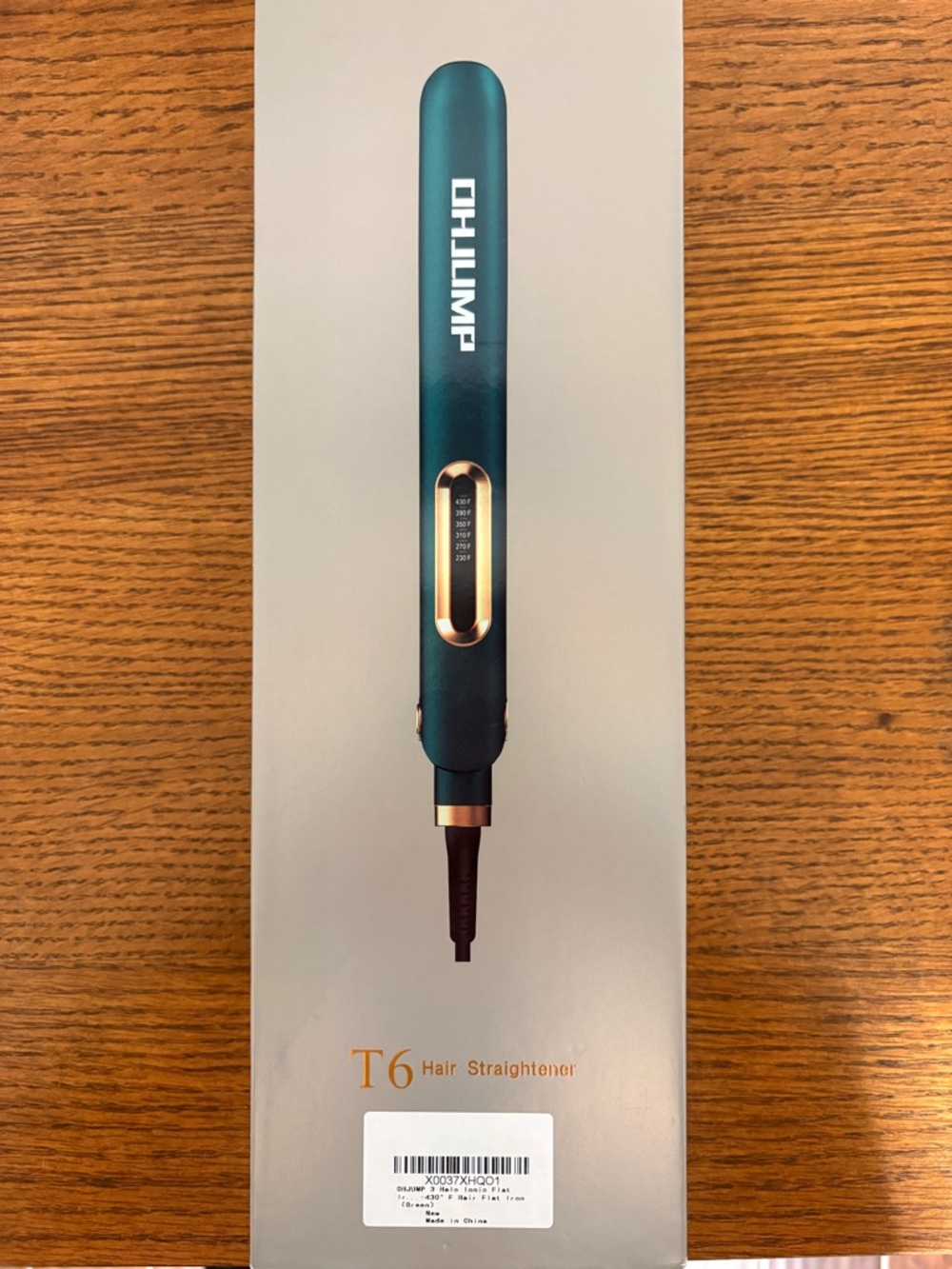 OHJUMP Teal and Gold Hair Straightener T6